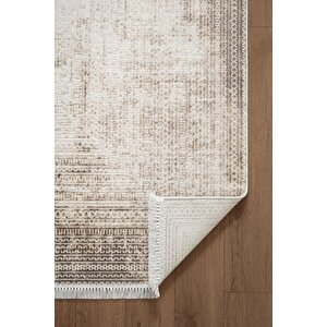 Etro Et012g Krem Modern Çerçeveli Desen Parlak Ağır Yüksek Sıklıkta Salon Halısı İpek Serisi