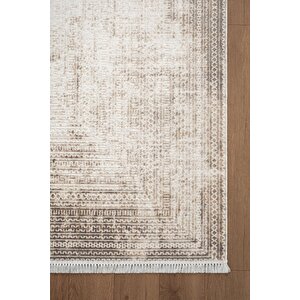 Etro Et012g Krem Modern Çerçeveli Desen Parlak Ağır Yüksek Sıklıkta Salon Halısı İpek Serisi