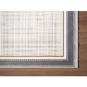 Fresco Fc002g Gri Çerçeveli Halı Modern Desen 100 Tarak Viskon Parlak Yumuşak İpek Serisi