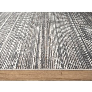 Cosmos Cs002a Gri Halı Modern Detaylı Pamuk Taban Viskon Tozuaz Salon Yatak Odası Koridor Halısı