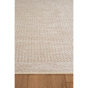 Zeen Ze002b Sisal Bej Kolay Temizlenebilir Makinede Yıkanabilir Mutfak Halısı Pamuk Taban 80x300 cm