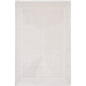 Cosmos Cs006w Beyaz Halı Modern Detaylı Pamuk Taban Viskon Tozuaz Salon Yatak Odası Koridor Halısı 160x230 cm