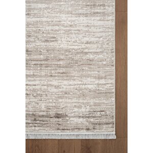 Etro Et011g Gri Modern Desenli Parlak Ağır Yüksek Sıklıkta Salon Halısı İpek Serisi