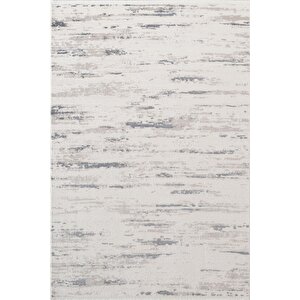 Icon Ic001m Krem Modern Lacivert Desen Akrilik Pamuk Tabanlı Salon Koridor 4 Mevsim Halı 240x340 cm