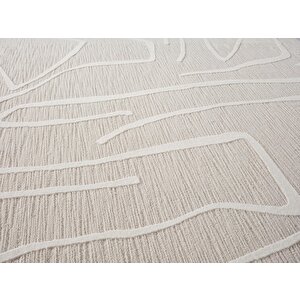 Sümer Sm014a Krem Renkli Halı Çizgi Desenli Dekoratif Modern Antialerjik Salon Mutfak Halısı