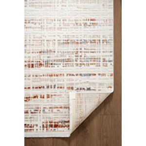 Icon Ic009r Krem Renkli Modern Desenli Akrilik Pamuk Tabanlı Tozu Az 4 Mevsim Salon Halısı