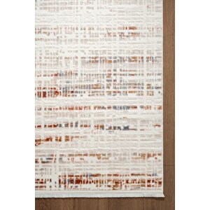 Icon Ic009r Krem Renkli Modern Desenli Akrilik Pamuk Tabanlı Tozu Az 4 Mevsim Salon Halısı