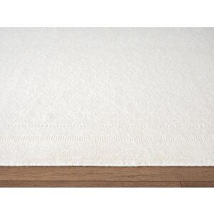Fresco Fc004w Beyaz Çerçeveli Halı Modern Desen 100 Tarak Viskon Parlak Yumuşak İpek Serisi 240x340 cm