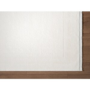 Fresco Fc004w Beyaz Çerçeveli Halı Modern Desen 100 Tarak Viskon Parlak Yumuşak İpek Serisi