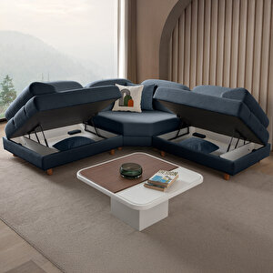 Aries Modüler Köşe Koltuk Takımı S Mavi Mavi