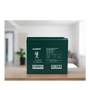 Monero 12v  100 Amper (12v 100ah) (58 Amper Jel Aküler İle Ayni Ebat) Jel Elektri̇kli̇ Bi̇si̇klet Aküsü Ebatlar: 230*150*180mm