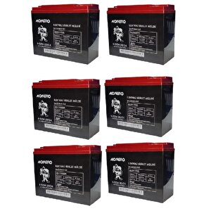 Monero 12v-20 Amper Di̇k  E-bike Akü 6'lü Paket 24 Amper Ebatlarında Ebatlar: 180 X 78 X 170mm