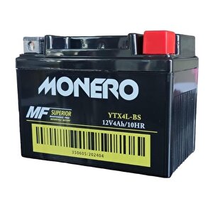 Monero 12v 4ah Motosi̇klet Aküsü (113*70*85mm) (ytx4l)