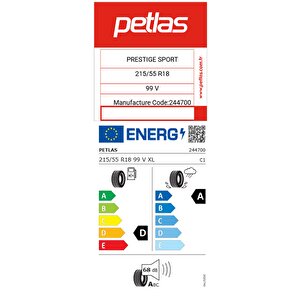 215/55 R18 Tl 99v Xl Prestige Sport Yaz Lastiği (üretim Tarihi:2025)