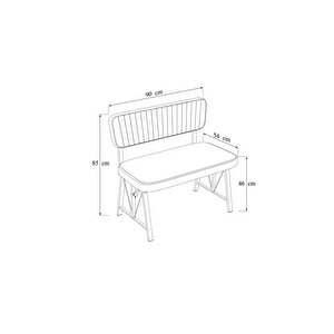 Hayat 70 X 110 Amalfi Mutfak Masası, Mutfak Masası Takımı, Yemek Masası, 2 Sandalye 1 Bench - Açık Gri