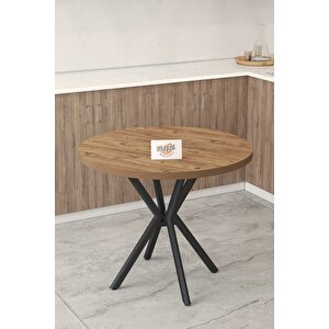 Gnr 90cm Sabit Atlantik Mutfak Masası Takımı, Yemek Masası, 4 Modern Antrasit Sandalye