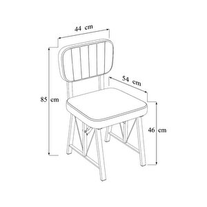 Hayat 70 X 110 Atlantik Mutfak Masası, Mutfak Masası Takımı, Yemek Masası, 2 Sandalye 1 Bench - Krem