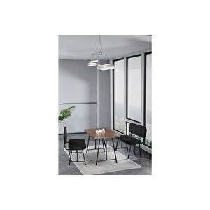 Hayat 70x110 Atlantik Mutfak Masası, Mutfak Masası Takımı, Yemek Masası, 2 Benchli - Siyah Siyah