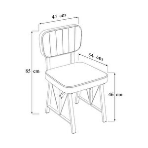 Hayat 70 X 110 Cm Sabit Bendir Mutfak Masası, Mutfak Masası Takımı, Yemek Masası, 4 Antrasit Sandalye Antrasit