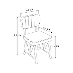 Hayat 70 X 110 Atlantik Mutfak Masası, Mutfak Masası Takımı, Yemek Masası, 2 Sandalye 1 Bench - Lacivert