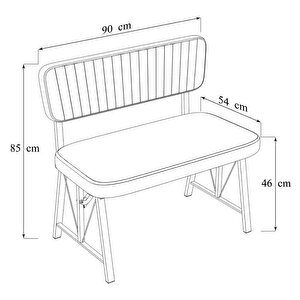 Hayat 70x110 Amalfi Mutfak Masası, Mutfak Masası Takımı, Yemek Masası, 2 Benchli - Lacivert Lacivert