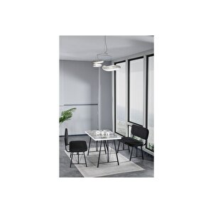 Hayat 70x110 Efes Mutfak Masası, Mutfak Masası Takımı, Yemek Masası, 2 Benchli -  Siyah Siyah