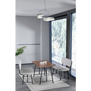 Hayat 70x110 Amalfi Mutfak Masası, Mutfak Masası Takımı, Yemek Masası, 2 Benchli - Açık Gri Açık Gri