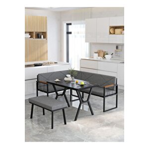 Src Serisi Balkon, Bahçe, Cafe, Köşe Takımı, Balkon Köşe Takımı - Bendir Masalı - Koyu Gri Koyu Gri