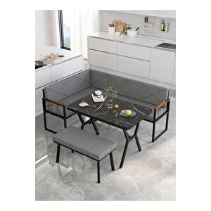 Src Serisi Balkon, Bahçe, Cafe, Köşe Takımı, Balkon Köşe Takımı - Bendir Masalı - Koyu Gri Koyu Gri