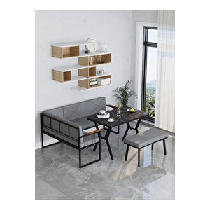 Src Serisi Balkon, Bahçe, Cafe, Köşe Takımı, Balkon Köşe Takımı - Bendir Masalı - Koyu Gri