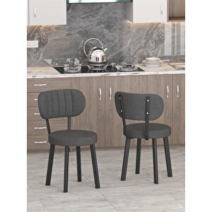 Azra 70x110cm Efes Mutfak Masası, Mutfak Masası Takımı, Yemek Masası, 4 Antrasit Sandalye