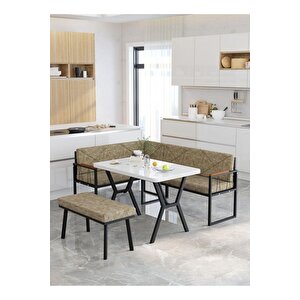 Src Serisi Balkon, Bahçe, Cafe, Köşe Takımı, Balkon Köşe Takımı - Beyaz Masalı - Cappucino Cappuccino