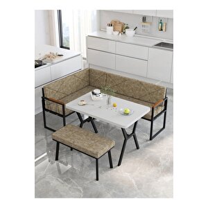 Src Serisi Balkon, Bahçe, Cafe, Köşe Takımı, Balkon Köşe Takımı - Beyaz Masalı - Cappucino Cappuccino