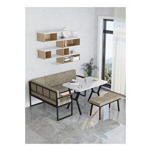 Src Serisi Balkon, Bahçe, Cafe, Köşe Takımı, Balkon Köşe Takımı - Beyaz Masalı - Cappucino Cappuccino