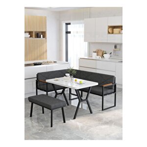 Src Serisi Balkon, Bahçe, Cafe, Köşe Takımı, Balkon Köşe Takımı - Beyaz Masalı - Antrasit Antrasit