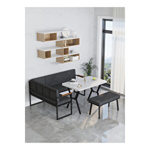 Src Serisi Balkon, Bahçe, Cafe, Köşe Takımı, Balkon Köşe Takımı - Beyaz Masalı - Antrasit Antrasit
