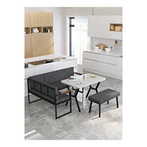 Src Serisi Balkon, Bahçe, Cafe, Köşe Takımı, Balkon Köşe Takımı - Beyaz Masalı - Antrasit Antrasit
