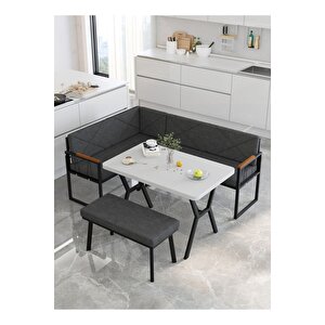 Src Serisi Balkon, Bahçe, Cafe, Köşe Takımı, Balkon Köşe Takımı - Beyaz Masalı - Antrasit