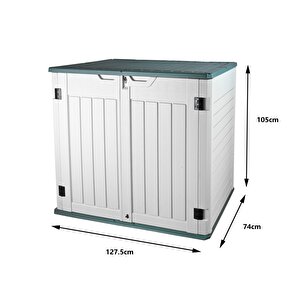 C030 Hdpe Bahçe Balkon  Depolama Dolabi 760 Li̇tre (g 127,5 X D 74 X  Y 105 Cm )