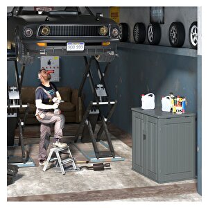 C037 Hdpe Plasti̇k Bahçe Balkon Rafli  Depolama Dolabi  (g 80 X D 59 X Y 86.5 Cm )