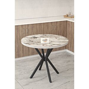 Gnr 90cm Sabit Efes Mutfak Masası Takımı, Yemek Masası, 4 Modern Kahverengi Sandalye