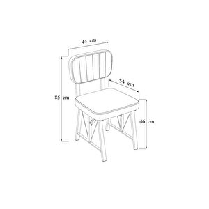 Hayat 70 X 110 Atlantik Mutfak Masası, Mutfak Masası Takımı, Yemek Masası, 2 Sandalye 1 Bench - Kahverengi