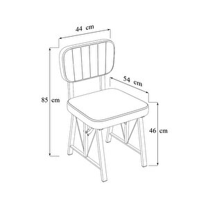 Hayat 70 X 110 Amalfi Mutfak Masası, Mutfak Masası Takımı, Yemek Masası, 2 Sandalye 1 Bench - Kahverengi