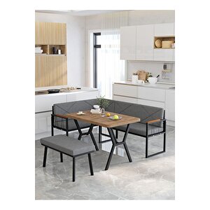 Src Serisi Balkon, Bahçe, Cafe, Köşe Takımı, Balkon Köşe Takımı - Atlantik Masalı - Koyu Gri Koyu Gri