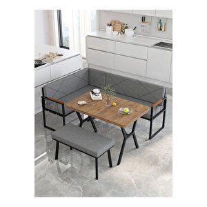 Src Serisi Balkon, Bahçe, Cafe, Köşe Takımı, Balkon Köşe Takımı - Atlantik Masalı - Koyu Gri Koyu Gri