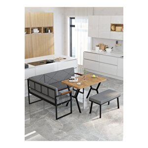 Src Serisi Balkon, Bahçe, Cafe, Köşe Takımı, Balkon Köşe Takımı - Atlantik Masalı - Koyu Gri Koyu Gri