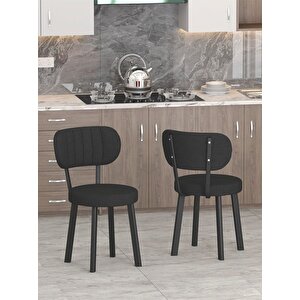 Azra 70x110cm Efes Mutfak Masası, Mutfak Masası Takımı, Yemek Masası, 4 Siyah Sandalye