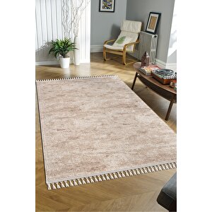 Violet Koleksiyonu Yıkanabilir Kaymaz Taban Salon,oturma Odası,mutfak,antre,koridor Halısı Bej 200x400 cm