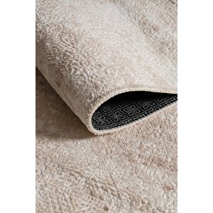 Violet Koleksiyonu Yıkanabilir Kaymaz Taban Salon,oturma Odası,mutfak,antre,koridor Halısı Bej 200x400 cm