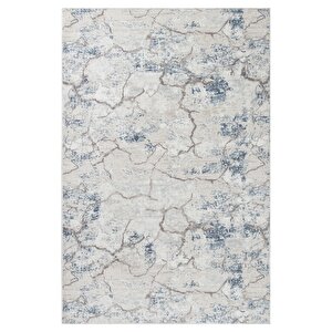 Silvia Vl Makinada Yıkanabilir Dayanıklı Kaymaz Taban Antialerjik Halı Gri-beyaz-siyah